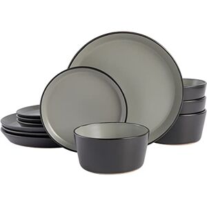 Gibson Sofia Coupe Dinnerware Set, Service for 4 (12pcs), Grey Gibson Sofia Coupe Dinnerware Set, Service for 4 (12pcs), Grey