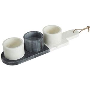 Premier Housewares Marble Serving Tray with Cups Set, White/Grey, 3 Piece Set,1001193 Premier Housewares Marble Serving Tray with Cups Set, White/Grey, 3 Piece Set,1001193
