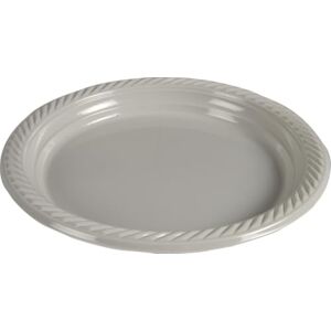 ABENA Reusable Plates, Ø23cm, Pack of 25, Light Grey, PP, Large Unbreakable Set, Plastic Dinner Plates, Durable, Plastic Reusable Plates ABENA Reusable Plates, Ø23cm, Pack of 25, Light Grey, PP, Large Unbreakable Set, Plastic Dinner Plates, Durable, Plastic Reusable Plates