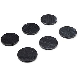Fox Run Natural Black Polished Marble Stone, 6 Coasters Fox Run Natural Black Polished Marble Stone, 6 Coasters