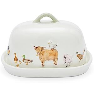 Cooksmart British Designed Ceramic Butter Dish with Lid Large Butter Dish for All Types of Kitchens Butter Dishes for All Sizes of Butter (Buttercup Farm), White Cooksmart British Designed Ceramic Butter Dish with Lid Large Butter Dish for All Types of Kitchens Butter Dishes for All Sizes of Butter (Buttercup Farm), White
