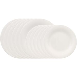 Villeroy & Boch – Essential Plate Set, 12 Pieces, White, Dishwasher-Safe & Microwave-Safe, Clear Shape for a Variety of Dishes, Premium Porcelain Villeroy & Boch – Essential Plate Set, 12 Pieces, White, Dishwasher-Safe & Microwave-Safe, Clear Shape for a Variety of Dishes, Premium Porcelain