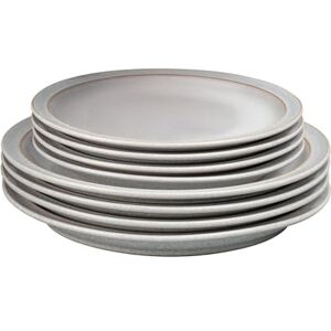 Denby Elements Dinner & Lunch Plate 8 Piece Set Light Grey, Dishwasher Safe 4 x Medium & Large Plates Microwave & Oven Proof Stoneware Lunch & Dinner Dishes Chip Resistant for Everyday Use Denby Elements Dinner & Lunch Plate 8 Piece Set Light Grey, Dishwasher Safe 4 x Medium & Large Plates Microwave & Oven Proof Stoneware Lunch & Dinner Dishes Chip Resistant for Everyday Use