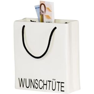 Casablanca modernes Design Casablanca Money Box Wish Bag, Porcelain, White Casablanca modernes Design Casablanca Money Box Wish Bag, Porcelain, White