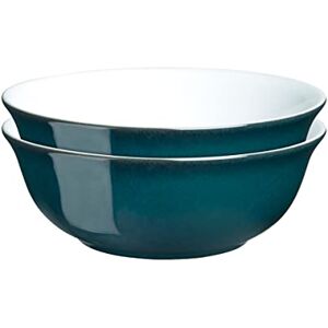 Denby Greenwich Cereal Bowls Set of 2 Dishwasher Microwave Safe Crockery 650ml, 16.5cm Glazed Ceramic Stoneware Tableware Green, White Chip & Crack Resistant Soup Bowls Denby Greenwich Cereal Bowls Set of 2 Dishwasher Microwave Safe Crockery 650ml, 16.5cm Glazed Ceramic Stoneware Tableware Green, White Chip & Crack Resistant Soup Bowls