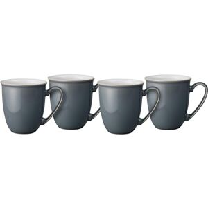 Denby Elements Fossil Grey Coffee Mug Set of 4 330ml Stoneware Ceramic Tea Mug Set For Home & Office Dishwasher Safe, Microwave Safe Dark Grey, White Chip Resistant Denby Elements Fossil Grey Coffee Mug Set of 4 330ml Stoneware Ceramic Tea Mug Set For Home & Office Dishwasher Safe, Microwave Safe Dark Grey, White Chip Resistant