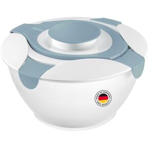 Westmark Salad Butler Bowl with Handles and Dressing Container, Volume: 6.5 litres, Plastic, Praktika, Transparent/White/Blue, 2422227B Westmark Salad Butler Bowl with Handles and Dressing Container, Volume: 6.5 litres, Plastic, Praktika, Transparent/White/Blue, 2422227B