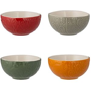 Mason Cash in The Forest Preparation Bowls Set of 4 Stoneware Dishes Woodland Embossed Design in Grey, Red, Green & Ochre 175ml Capacity Ideal Pinch Pots, Dip & Dessert Bowls Mason Cash in The Forest Preparation Bowls Set of 4 Stoneware Dishes Woodland Embossed Design in Grey, Red, Green & Ochre 175ml Capacity Ideal Pinch Pots, Dip & Dessert Bowls