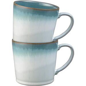 Denby Azure Haze Blue Coffee Mug Set of 2-400ml Large Stoneware Ceramic Tea Mug Set for Home & Office Dishwasher Safe, Microwave Safe Blue, White Reactive Gradient Glaze Chip Resistant Denby Azure Haze Blue Coffee Mug Set of 2-400ml Large Stoneware Ceramic Tea Mug Set for Home & Office Dishwasher Safe, Microwave Safe Blue, White Reactive Gradient Glaze Chip Resistant