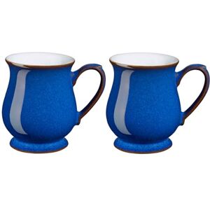 Denby Imperial Blue Coffee Mug Set of 2 340ml Craftmans Curved Stoneware Ceramic Tea Mug Set For Home & Office Dishwasher Safe, Microwave Safe Blue, White, Brown Chip Resistant Denby Imperial Blue Coffee Mug Set of 2 340ml Craftmans Curved Stoneware Ceramic Tea Mug Set For Home & Office Dishwasher Safe, Microwave Safe Blue, White, Brown Chip Resistant