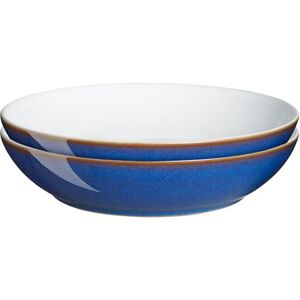 Denby Imperial Blue Pasta Bowls Set of 2 Dishwasher Microwave Safe Crockery 1050ml 22cm Royal Blue, White Ceramic Stoneware Tableware Chip & Crack Resistant Denby Imperial Blue Pasta Bowls Set of 2 Dishwasher Microwave Safe Crockery 1050ml 22cm Royal Blue, White Ceramic Stoneware Tableware Chip & Crack Resistant