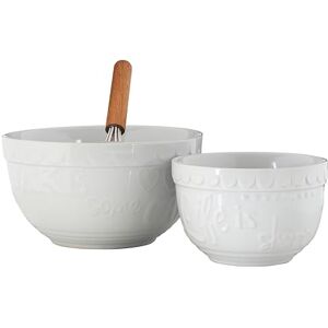 Premier Gigi Round Mixing Bowls, White, Set of 2 Premier Gigi Round Mixing Bowls, White, Set of 2
