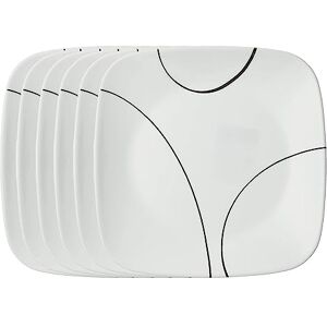 Corelle Square Simple Lines Lunch Plate Set, 6 Pack Corelle Square Simple Lines Lunch Plate Set, 6 Pack