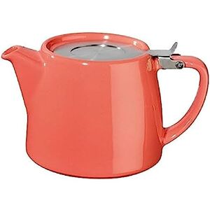 FORLIFE Tea People Stump Teapot 530 mL 18 Oz., Suitable for 2 Cups, Coral,Orange FORLIFE Tea People Stump Teapot 530 mL 18 Oz., Suitable for 2 Cups, Coral,Orange