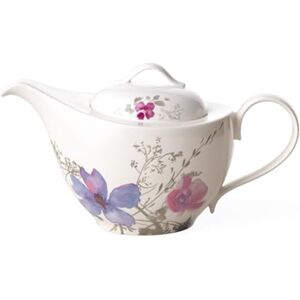 Villeroy & Boch – Mariefleur Gris Basic Teapot, stylish pot with filigree flower decoration of premium porcelain, dishwasher safe, 1.2 l Villeroy & Boch – Mariefleur Gris Basic Teapot, stylish pot with filigree flower decoration of premium porcelain, dishwasher safe, 1.2 l