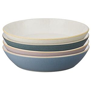 Denby Impression Mixed Colour Pasta Bowls Set of 4 Dishwasher Microwave Safe Crockery Blue, Pink, Cream, Black Ceramic Stoneware Tableware Denby Impression Mixed Colour Pasta Bowls Set of 4 Dishwasher Microwave Safe Crockery Blue, Pink, Cream, Black Ceramic Stoneware Tableware