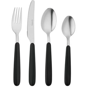 Grunwerg Bistro Cutlery, 16 Piece Set, 18/0 Stainless Steel, Rounded Handle, Black Grunwerg Bistro Cutlery, 16 Piece Set, 18/0 Stainless Steel, Rounded Handle, Black