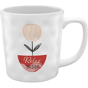 GRUSS & CO Mug with Relax Cup Motif Print, Structured Mug, Stoneware, 37 cl, Multi-Colour, Gift Friends, 48458 GRUSS & CO Mug with Relax Cup Motif Print, Structured Mug, Stoneware, 37 cl, Multi-Colour, Gift Friends, 48458