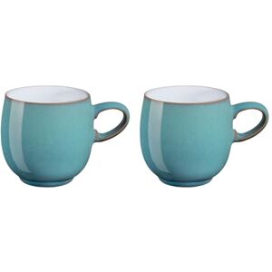 Denby Azure Blue Coffee Mug Set of 2-310ml Stoneware Ceramic Curved Tea Mug Set for Home & Office Dishwasher Safe, Microwave Safe Blue, White Chip Resistant Denby Azure Blue Coffee Mug Set of 2-310ml Stoneware Ceramic Curved Tea Mug Set for Home & Office Dishwasher Safe, Microwave Safe Blue, White Chip Resistant