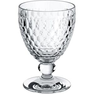 Villeroy & Boch Boston Red Wine, Clear Crystal Glass in Goblet Shape with Diamond Cut, Dishwasher Safe, 200 ml Measured brimful, 13.2 cm Villeroy & Boch Boston Red Wine, Clear Crystal Glass in Goblet Shape with Diamond Cut, Dishwasher Safe, 200 ml Measured brimful, 13.2 cm