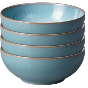 Denby Azure Haze Blue Cereal Bowls Set of 4-820ml Dishwasher, Microwave & Oven Safe Stoneware Ceramic Bowls for Porridge, Soup, and Puddings Chip & Crack Resistant Denby Azure Haze Blue Cereal Bowls Set of 4-820ml Dishwasher, Microwave & Oven Safe Stoneware Ceramic Bowls for Porridge, Soup, and Puddings Chip & Crack Resistant