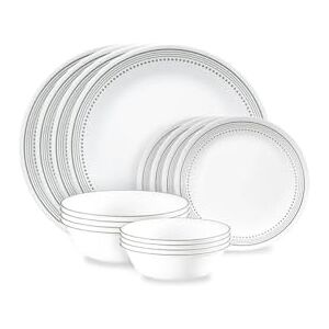 Corelle ® Mystic Gray 16-Piece Mugless Dinnerware Set, Service for 4 Corelle ® Mystic Gray 16-Piece Mugless Dinnerware Set, Service for 4
