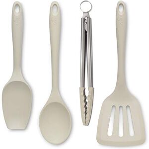 Zeal JSET40C Non-Stick Silicone Cooking Tongs, Cream Zeal JSET40C Non-Stick Silicone Cooking Tongs, Cream