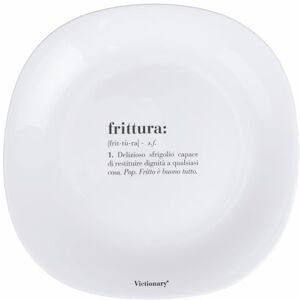 Tivoli Set of 6 Square Flat Plate 28 x 28 cm in Opal Glass, Victionary Frittura Tivoli Set of 6 Square Flat Plate 28 x 28 cm in Opal Glass, Victionary Frittura