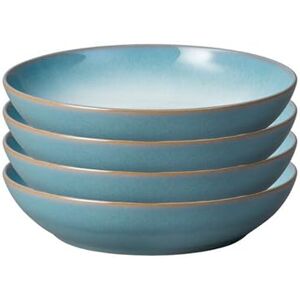 Denby Azure Haze Blue Pasta Bowls Set of 4-1050ml Large Stoneware Ceramic Classic Bowls for All Pasta Dishes Dishwasher Safe Blue, White Reactive Gradient Glaze Chip Resistant Denby Azure Haze Blue Pasta Bowls Set of 4-1050ml Large Stoneware Ceramic Classic Bowls for All Pasta Dishes Dishwasher Safe Blue, White Reactive Gradient Glaze Chip Resistant