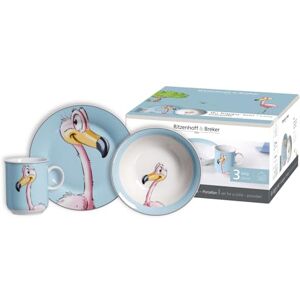 Ritzenhoff & Breker Happy Zoo Flo 3-Piece Children's Tableware Set, Flamingo Ritzenhoff & Breker Happy Zoo Flo 3-Piece Children's Tableware Set, Flamingo