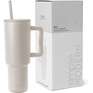 Simple Modern Tumbler 40 oz with Handle and Straw Insulated Stainless Steel Water Bottle Iced Coffee Cup Travel Mug Gifts for Women & Men Trek 1180ml Almond Birch Simple Modern Tumbler 40 oz with Handle and Straw Insulated Stainless Steel Water Bottle Iced Coffee Cup Travel Mug Gifts for Women & Men Trek 1180ml Almond Birch