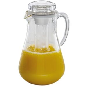 APS Juice pot, jug, juice jug, transparent glass jug with ice water tube, 18 x 29 cm, 18 cm height, for 3 l volume APS Juice pot, jug, juice jug, transparent glass jug with ice water tube, 18 x 29 cm, 18 cm height, for 3 l volume