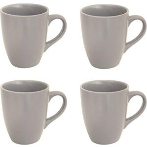 Hodge and Hodge Set of 4 Stoneware Ceramic Mugs Coffee Tea Cups Kitchen Home Drinkware, Light Grey 12oz Hodge and Hodge Set of 4 Stoneware Ceramic Mugs Coffee Tea Cups Kitchen Home Drinkware, Light Grey 12oz