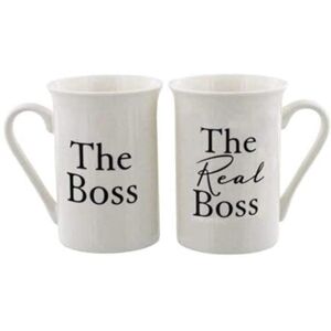 Amore by Juliana Amore WG525 The Boss and The Real Boss by Amore Pair of China Mugs Amore by Juliana Amore WG525 The Boss and The Real Boss by Amore Pair of China Mugs