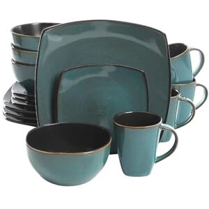 Gibson Soho Lounge Square Reactive Glaze Stoneware Dinnerware Set - Dinnerware Set Gibson Soho Lounge Square Reactive Glaze Stoneware Dinnerware Set - Dinnerware Set