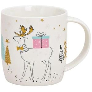 Dekohelden24 Porcelain Mug with Deer Decoration, Dimensions (L x W x H): 12 x 8 x 9 cm, Capacity 350 ml, White-Multicoloured, 9 cm Dekohelden24 Porcelain Mug with Deer Decoration, Dimensions (L x W x H): 12 x 8 x 9 cm, Capacity 350 ml, White-Multicoloured, 9 cm
