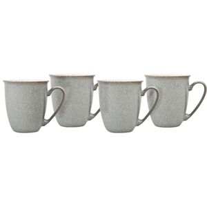 Denby Elements Light Grey Coffee Mug Set of 4 330ml Stoneware Ceramic Tea Mug Set For Home & Office Dishwasher Safe, Microwave Safe Pale Grey, White Chip Resistant Denby Elements Light Grey Coffee Mug Set of 4 330ml Stoneware Ceramic Tea Mug Set For Home & Office Dishwasher Safe, Microwave Safe Pale Grey, White Chip Resistant