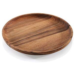 Zassenhaus Acacia Wood Snack Plate, 10 Inch Round, Natural Zassenhaus Acacia Wood Snack Plate, 10 Inch Round, Natural