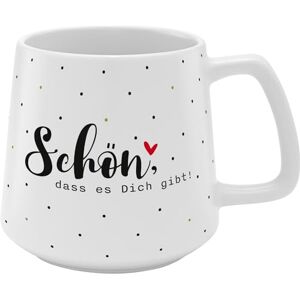GRUSS & CO 48993 Conical Mug with German Text Schön, DASS ES Dich gibt (German Language) Stoneware, 43 cl, Multi-Colour, Gift Friends GRUSS & CO 48993 Conical Mug with German Text Schön, DASS ES Dich gibt (German Language) Stoneware, 43 cl, Multi-Colour, Gift Friends
