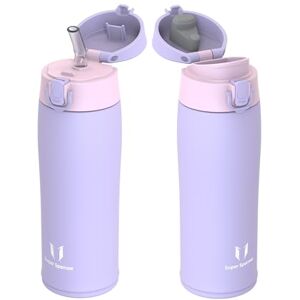 Super Sparrow Insulated Water Bottle Travel Mug 500ml Stainless Steel Water Bottles BPA Free Leakproof Metal Bottles Includes 2 Lids, Straw Lid & Spout Lid Super Sparrow Insulated Water Bottle Travel Mug 500ml Stainless Steel Water Bottles BPA Free Leakproof Metal Bottles Includes 2 Lids, Straw Lid & Spout Lid