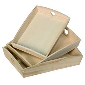 Artemio Set 3 Tray * Wooden Heart Decoration VIPBC, Beige Artemio Set 3 Tray * Wooden Heart Decoration VIPBC, Beige