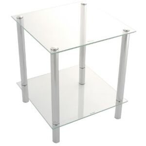 ASPECT Matrix 2-Tier Clear Glass Shelving Rack/Side End table ASPECT Matrix 2-Tier Clear Glass Shelving Rack/Side End table
