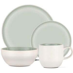 Barbary & Oak , Oslo 16 Piece Dinner Set, Crafted from Strong & Durable Stoneware, Chip & Scratch Resistant, Dishwasher & Microwave Safe, White & Mint Green, BO867004GRN Barbary & Oak , Oslo 16 Piece Dinner Set, Crafted from Strong & Durable Stoneware, Chip & Scratch Resistant, Dishwasher & Microwave Safe, White & Mint Green, BO867004GRN