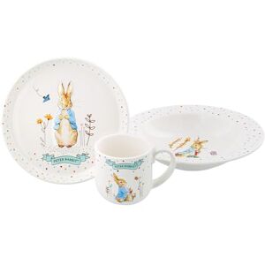 Beatrix Potter 3 Piece Dinner Set, White With Pastel Accents Beatrix Potter 3 Piece Dinner Set, White With Pastel Accents