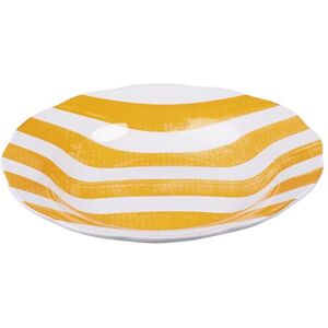 Tivoli Set of 6 Deep Plates in Porcelain, Scalloped Edge with Stripes Design, Orange, Versilia Tivoli Set of 6 Deep Plates in Porcelain, Scalloped Edge with Stripes Design, Orange, Versilia