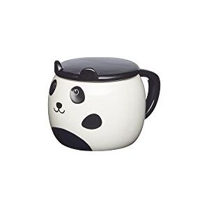 KitchenCraft Painted Ceramic Novelty Panda Mug with Lid, 55 ml (19.5 fl oz) Black/White KitchenCraft Painted Ceramic Novelty Panda Mug with Lid, 55 ml (19.5 fl oz) Black/White