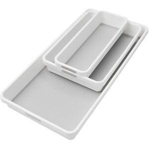 madesmart Tray, Set of 3, White, PremiumWhite madesmart Tray, Set of 3, White, PremiumWhite