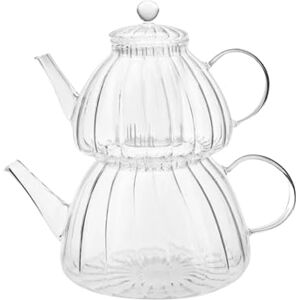 KARACA Lori Glass Teapot with Infuser Turkish Transparent Tea Pot Tea Maker for Loose Leaf, Herbal Tea for 9 Cups Tea Kettle (1.2L) & Teapot-Lid with Removable Strainer (0.6L) KARACA Lori Glass Teapot with Infuser Turkish Transparent Tea Pot Tea Maker for Loose Leaf, Herbal Tea for 9 Cups Tea Kettle (1.2L) & Teapot-Lid with Removable Strainer (0.6L)