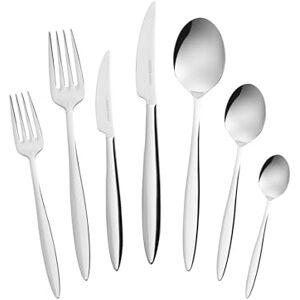 KARACA Novara 84-Piece Stainless Steel Cutlery Set for 12 People, Table Spoons, Table Forks, Table Knives, Dessert Spoons, Dessert Knives, Dessert Forks, Tea Spoons KARACA Novara 84-Piece Stainless Steel Cutlery Set for 12 People, Table Spoons, Table Forks, Table Knives, Dessert Spoons, Dessert Knives, Dessert Forks, Tea Spoons