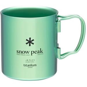 Snow Peak Titanium Double-Wall Mug 450ml, Green, Ultralight Japanese Titanium Mug for Camping & Outdoors Snow Peak Titanium Double-Wall Mug 450ml, Green, Ultralight Japanese Titanium Mug for Camping & Outdoors